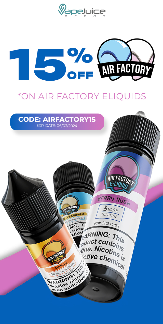 15% Off on Air Factory eLiquids!